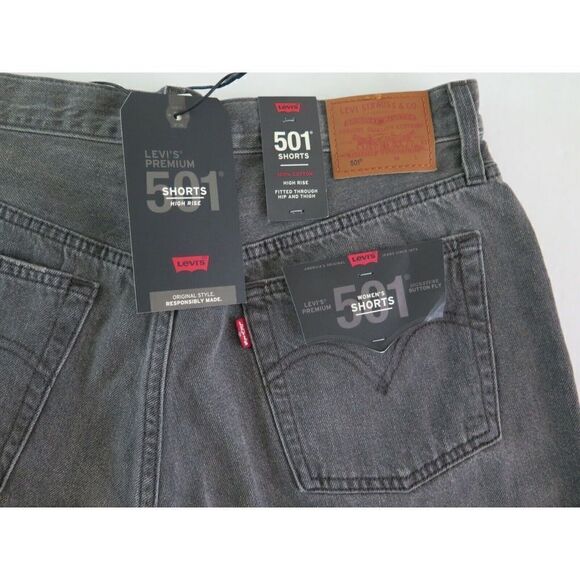 Levi's Premium 501 Women's Sz 31 Gray Distressed High Rise Cut Off Shorts $70+ - Picture 5 of 8
